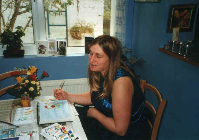 Polly Painting Flowers in Brighton